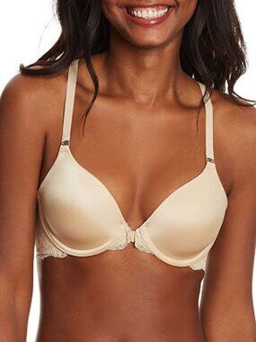 #1538 Maidenform One Fab Fit Lace T-Back Shaping Underwire Front Close Bra